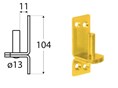 Držák čepu d13/11mm k příšroubování Zn žlutý