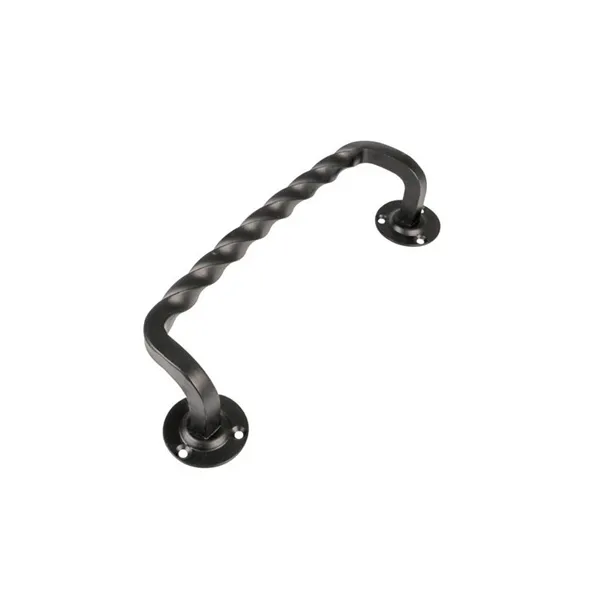 Madlo dveřní 240mm černé kroucené lomené