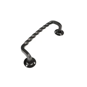Madlo dveřní 240mm černé kroucené lomené