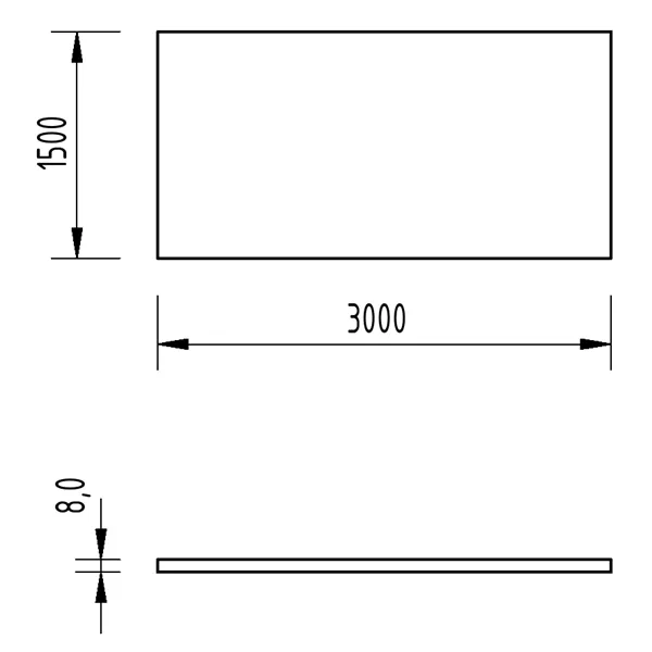 Plech černý 8mm/1,5x3m S355NL1