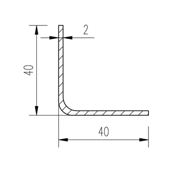 Jekl L 40x40x2 pozinkovaný žárově ponorem/45µm
