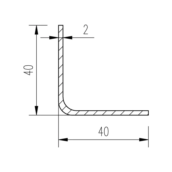 Jekl L 40x40x2 pozinkovaný žárově ponorem/45µm