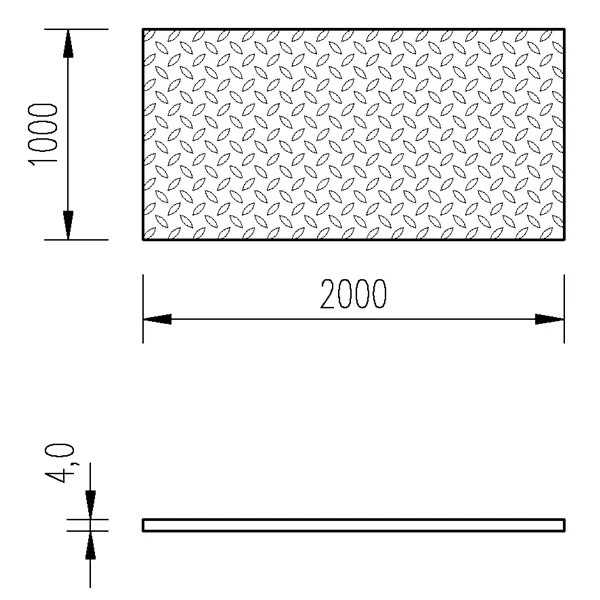 Plech slza 4mm/1x2m