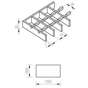 Rošt svařovaný 1500x1000/30x2 pozinkovaný