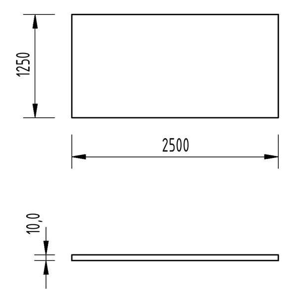 Plech černý 10mm/1,25x2,5m
