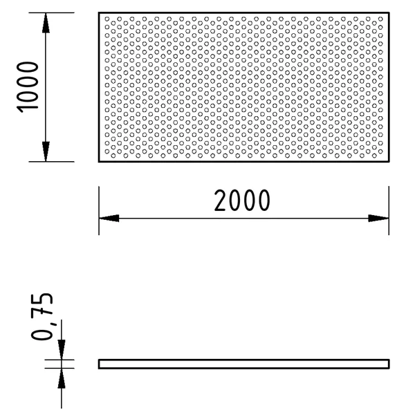Plech děrovaný pozink 0,75mm/1x2m kruh 5-8 DOPRODEJ
