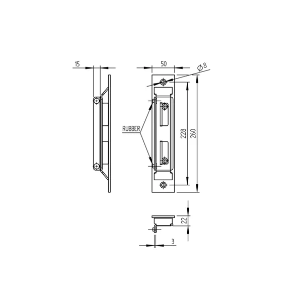 Doraz branky universální 40x40 B1/62U-40